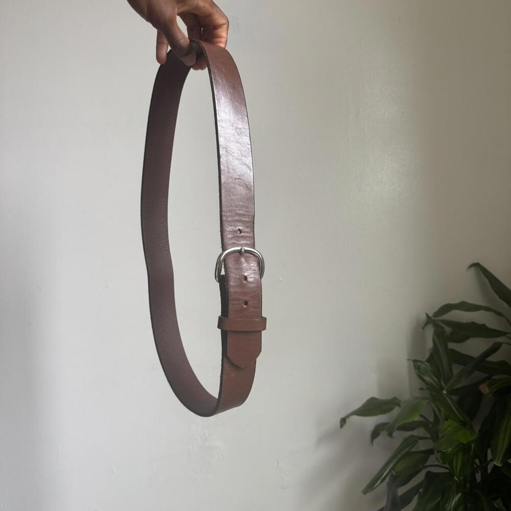 Vintage minimalist Brown genuine leather boho‎ grunge belt size L - Picture 3 of 4
